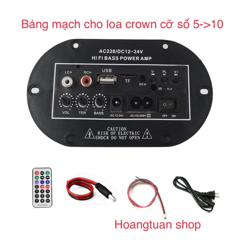 Mạch loa crown 5 6 7 8 có bluetooth( có video shop lắp crown 8 đế tròn).