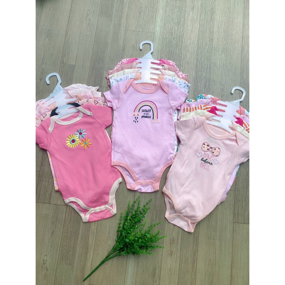 Bộ 5 bodysuit cho bé sơ sinh  body chip dành cho bé gái bé trai (0-12 tháng)