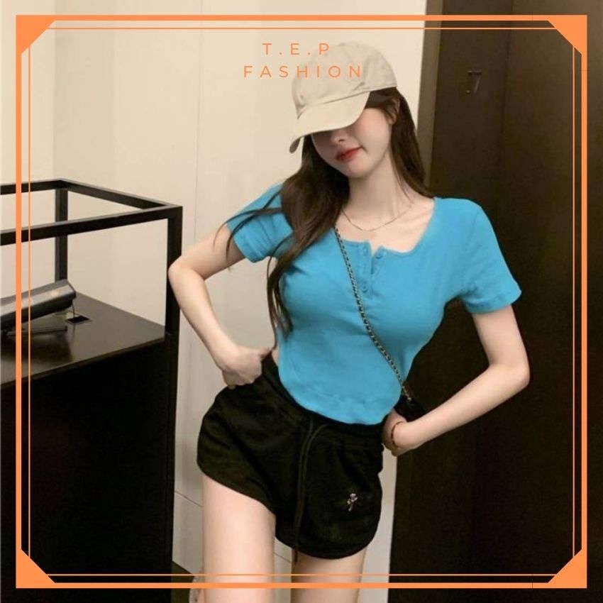 Áo Croptop Body Cổ V Cài Khuy Trước Tep Venus - ATC006