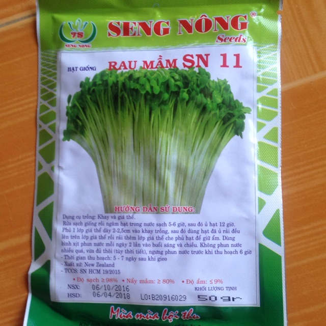 Hạt giống rau mầm Seng nông