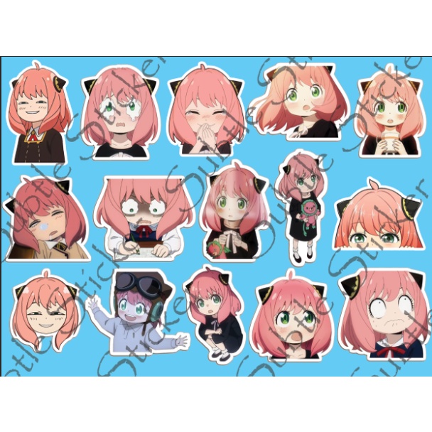 - Set 10/15 Sticker Anya/Anya Forger hình dán chibi anime tráng trí laptop, vali, điện thoại...siêu đẹp