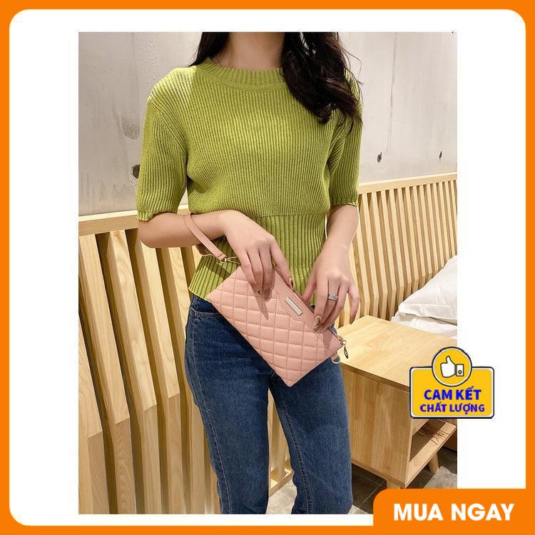 Ví cầm tay nữ, Ví dài nữ đa năng da mềm đẹp thời trang sành điệu dây đeo chéo sang trọng phong cách Hàn Quốc ST943