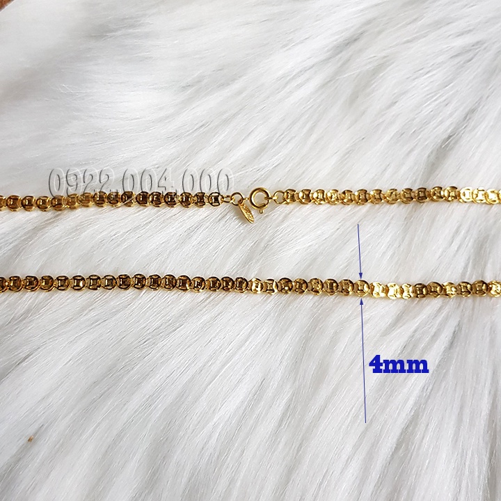 Dây chuyền mạ vàng, vòng cổ đồng xu 3D.