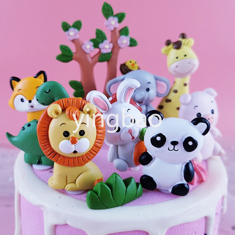 Phụ Kiện Trang Trí Bánh Kem Hình Động Vật Dễ Thương Cho Bé