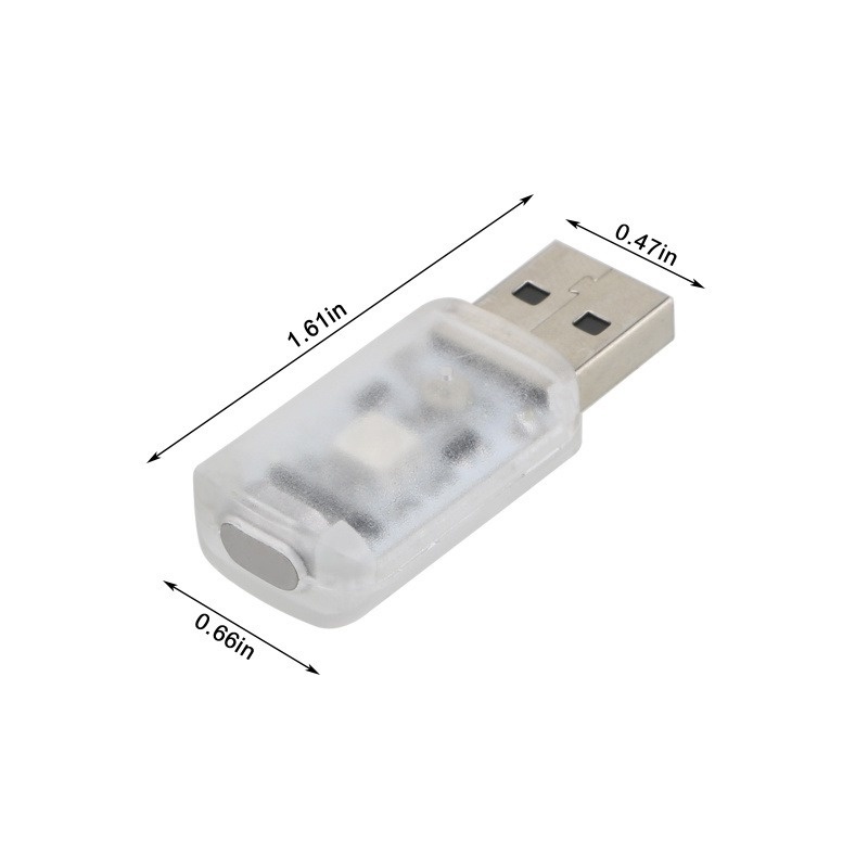 Đèn LED USB 5V Nhiều Màu Điều Khiển Bằng Âm Thanh Trang Trí Nội Thất Xe Hơi