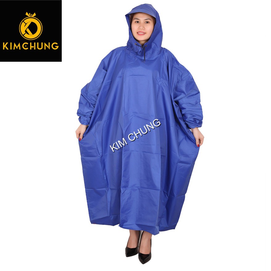 Áo mưa bít trùm kín hông, vải dù VẨY CÁ cao cấp siêu nhẹ, siêu bền, không thấm nước (Size 2XL, 3XL)