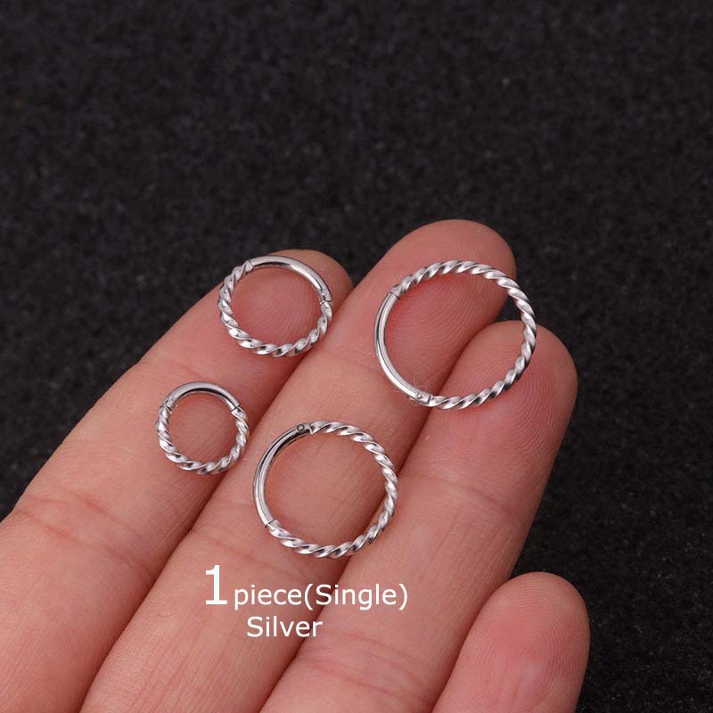 1 Chiếc Khuyên Tai Hình Xoắn Ốc 16g