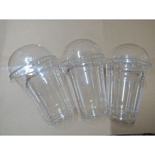 Combo 100 cái ly nhựa 360ml - ly nhựa pet có nắp cầu