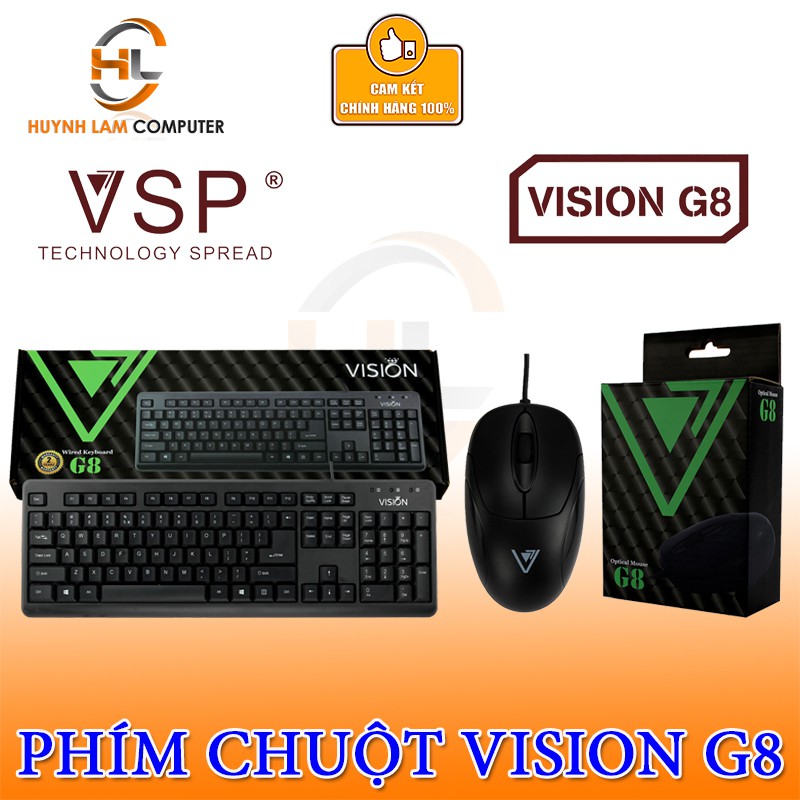 Combo Phím Chuột có dây Vision G8 phiên bản mới nhất VSP phân phối