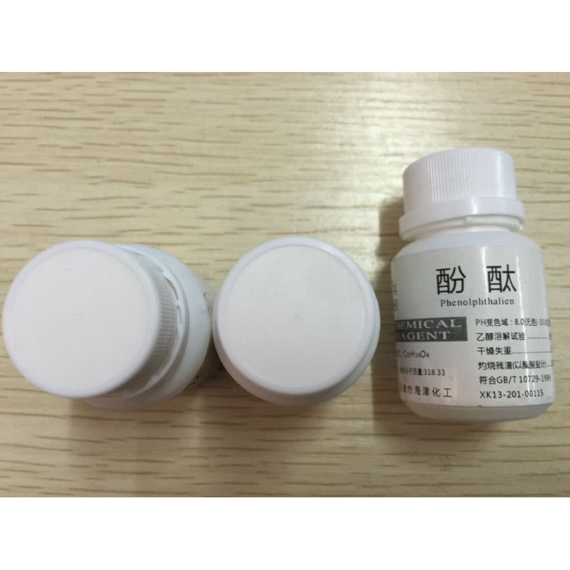 Phenolphtalein 15g/hộp chất chỉ thị axit hoặc bazơ