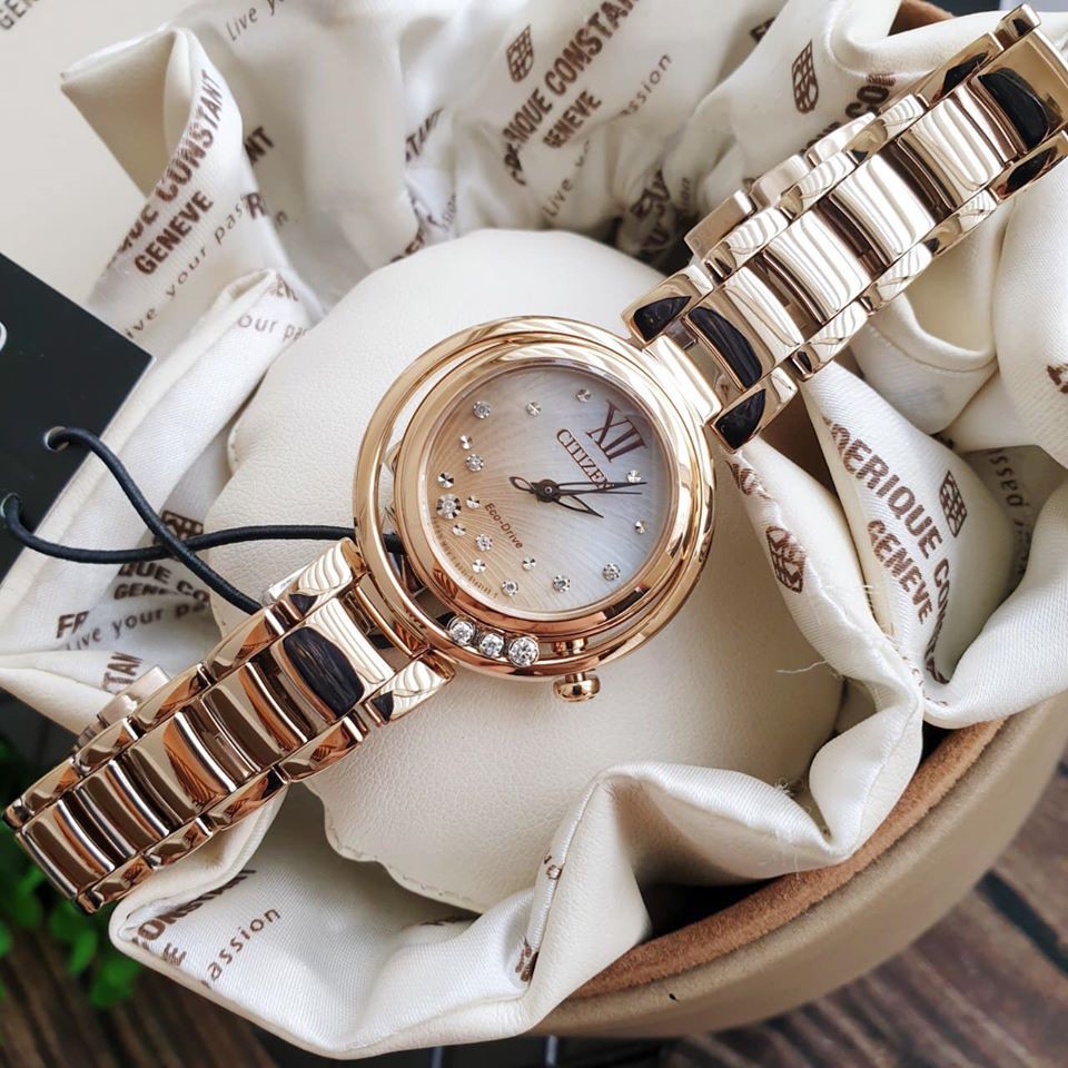Đồng hồ chính hãng nữ Citizen EM0323-51N - Máy Quartz Pin Eco Drive năng lượng ánh sáng - Kính Sapphire