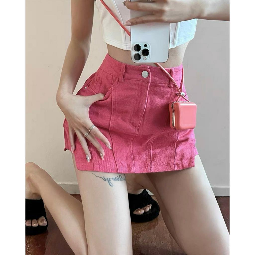 Chân Váy Kaki Nữ Dáng Ngắn Khoét Vạt Đùi Lưng Cạp Cao Cá Tính