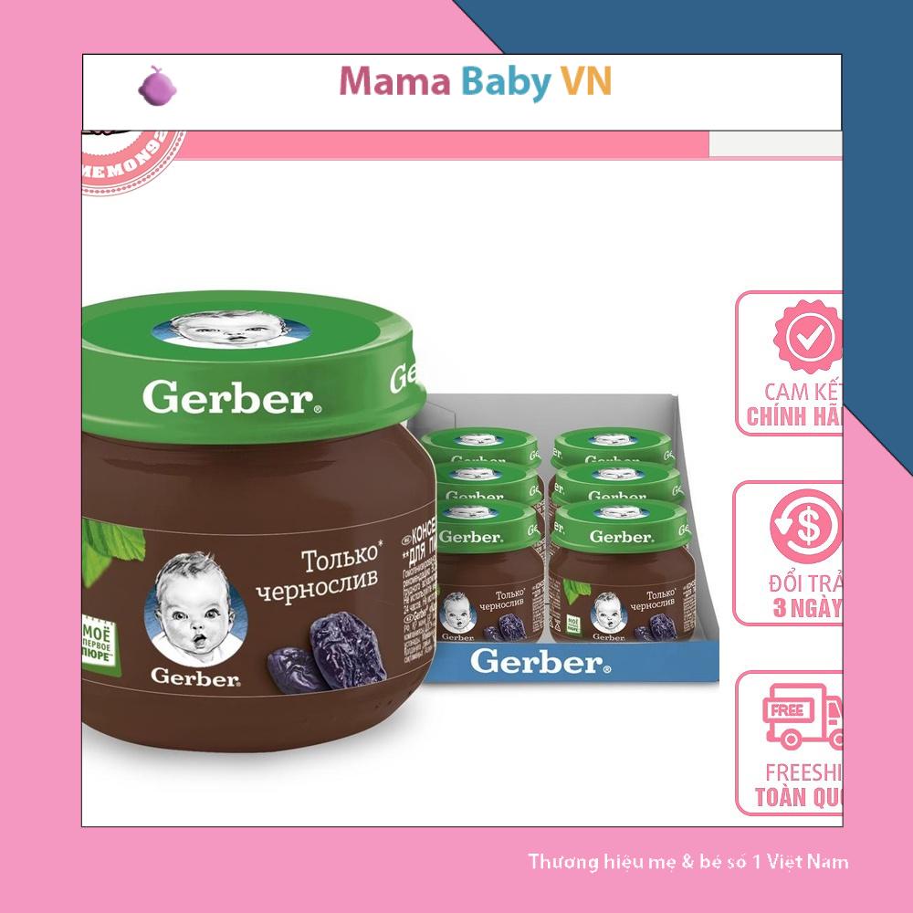 Mận đen nghiền Gerber Nga (cho bé từ 4 tháng) date T3/2023 Mamababyvn