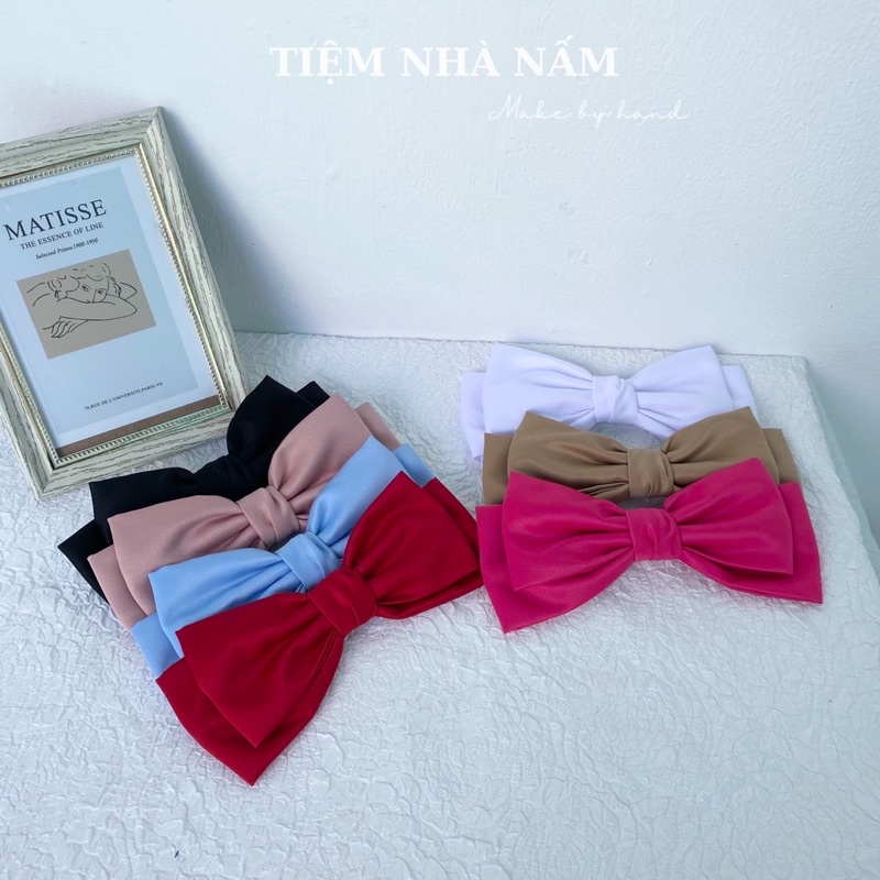 KẸP TÓC NƠ BẢN TO NHIỀU MÀU TIỂU THƯ - [ Nhà Nấm handmade ]