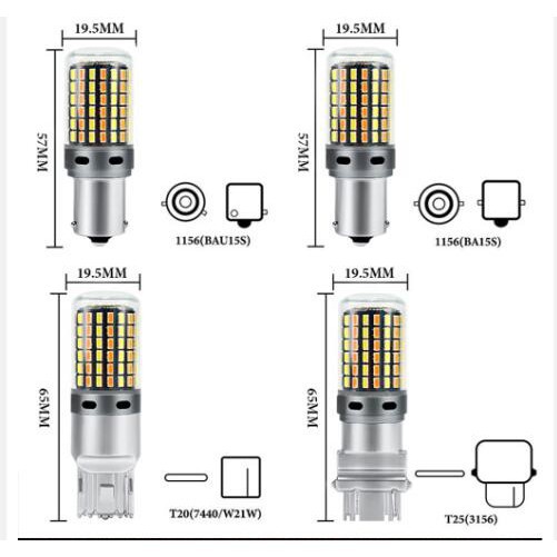 Đèn Led Dây Canbus P21W Py21W Ba15S Bau15S T20 7440 W21W 3156 3014 120led