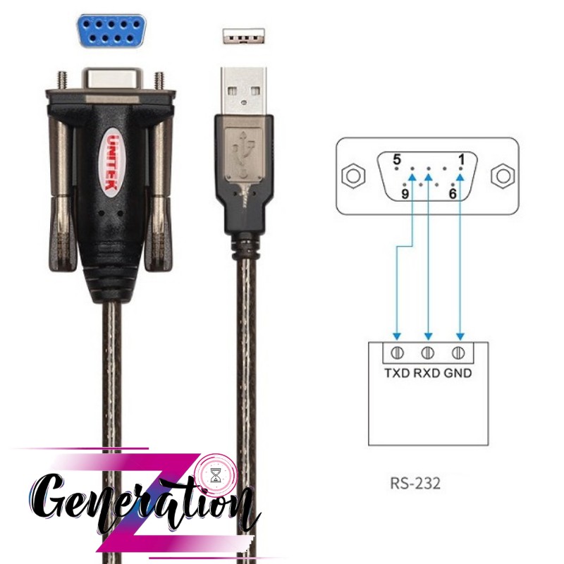 Cáp chuyển USB 2.0 ra RS232 UNITEK Y-105D Dài 2m