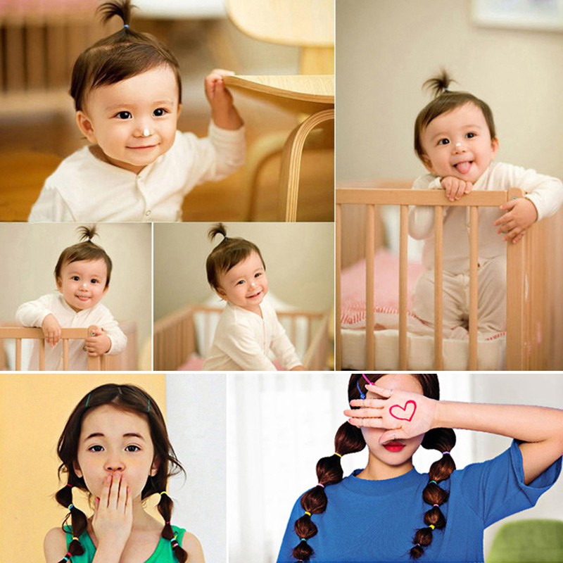 Set 1000 dây buộc tóc AOWEINISI co giãn phong cách Hàn Quốc đáng yêu dành cho nữ