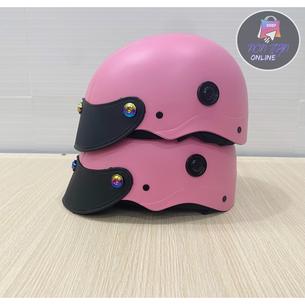 [TẶNG TEM BIKER] Nón Bảo Hiểm Trơn - Màu Sơn Nhám - Gắn 3 Ốc TiTan Gr5 Siêu Ngầu