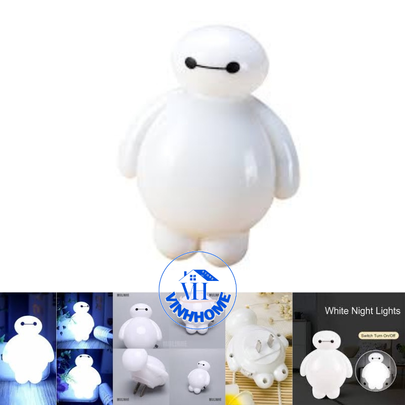Bóng đèn Led Baymax Big Hero tiết kiệm năng lượng - Thiết kế thông minh dễ thương tiện dụng vinhhome.store