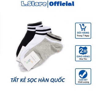Tất Nữ Cổ Ngắn Kẻ Sọc Hàn Quốc Đen Trắng