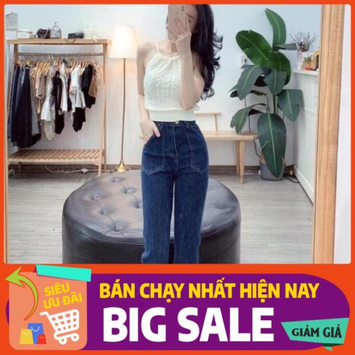 TẾT Quần jean bò ống rộng suông xuông nữ jeans cạp cao phong cách Hàn Quốc sành điệu style năm 2021
