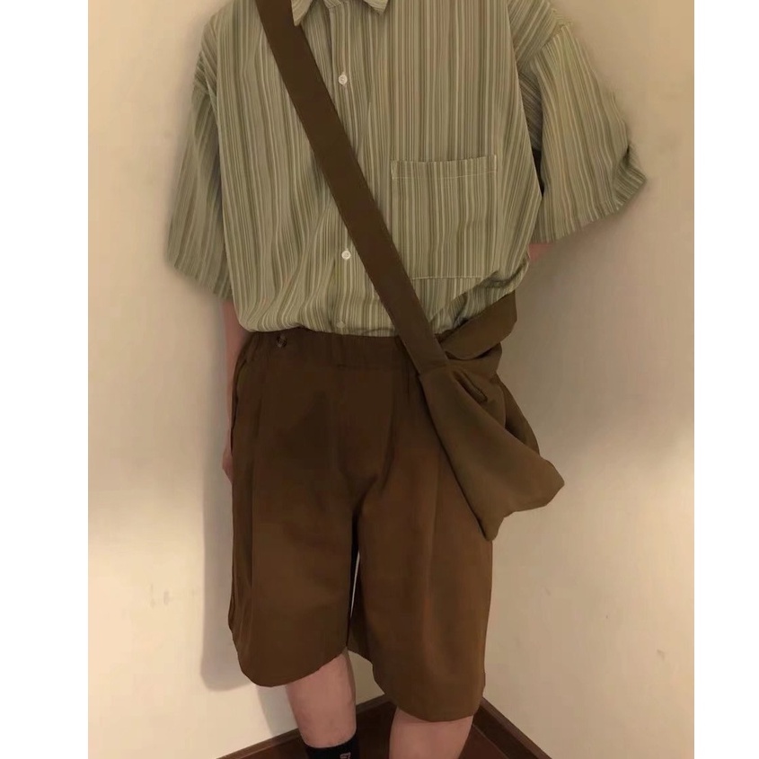 Quần Short Thể Thao Ống Rộng Màu Trơn Thời Trang Harajuku Cho Nam Và Nữ