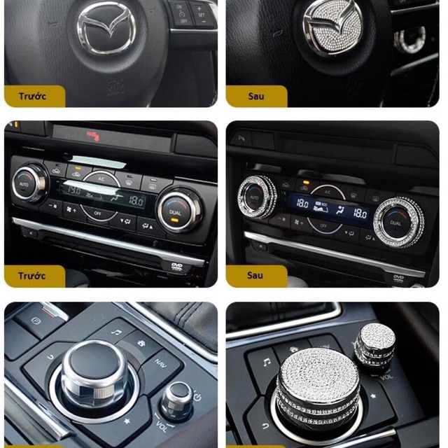 [trang trí xe hơi] đính đá nội thất mazda6 cx5