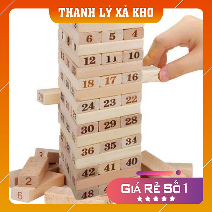 Đồ chơi rút gỗ 💟FREESHIP💟 Bộ đồ chơi rút gỗ 54 thanh mini