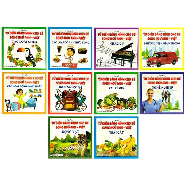 Sách - Combo Từ Điển Bằng Hình Cho Bé Song Ngữ Anh - Việt ( 10 quyển )