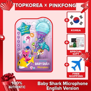 <<< Pinkfong BABY SHARK Microphone >>> Bộ micro kèm dây cáp họa tiết BABY SHARK phiên bản tiếng Anh cho trẻ em