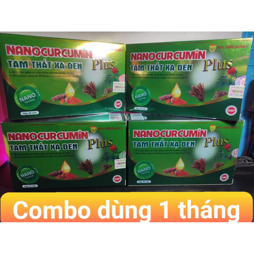 Combo 4 hộp Nanocurcumin tam thất xạ đen plus - Học viện quân y