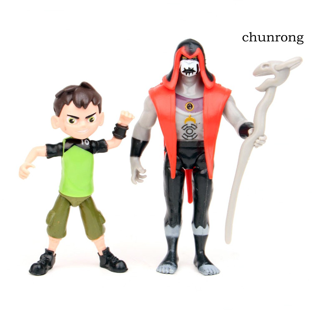 CR+9Pcs Ben 10 Kineceleran Heatblast LED Action Figures Kids Toy Gift Decor