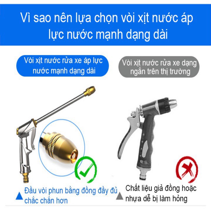 Vòi xịt nước áp lực tạo bọt tuyết thanh nối dài bằng đồng