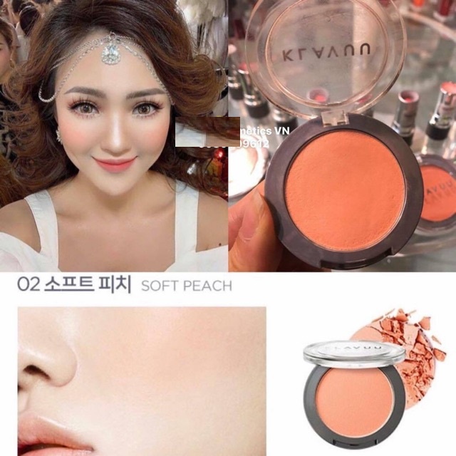 Phấn Má Hồng và cam Klavuu Urban Pearlsation Natural Powder Blusher