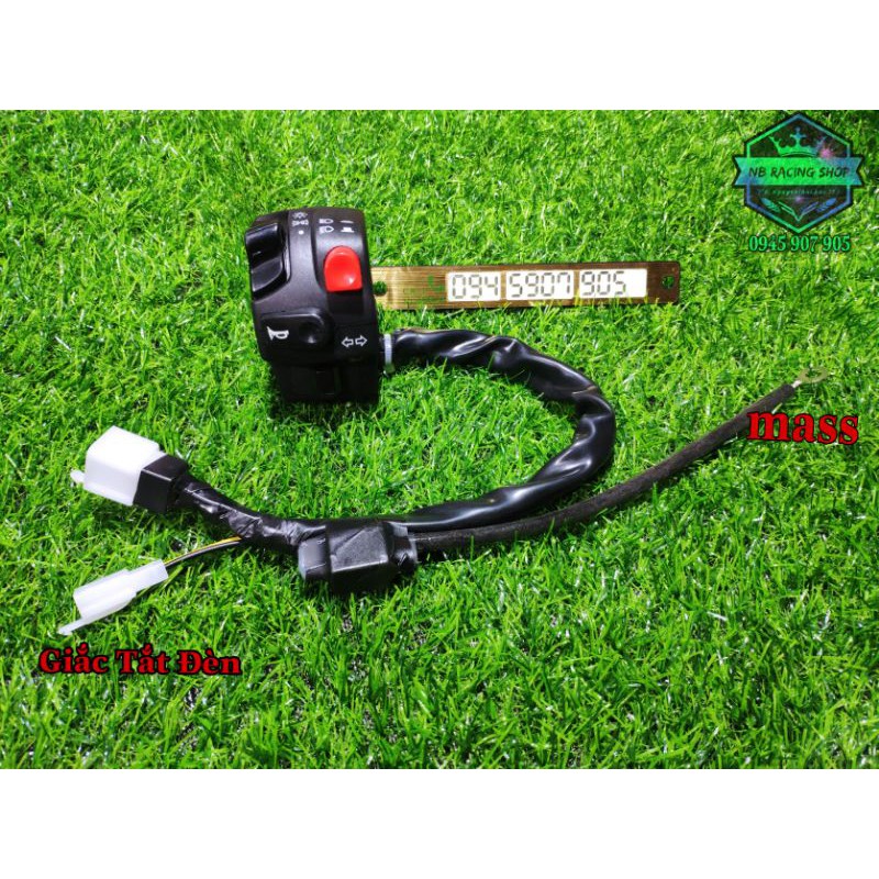 Cùm Công Tắc Domino Làm Sẵn Giắc Cắm Cho SATRIA RAIDER SONIC Có Giắc Đèn Trợ Sáng.NB Racing Shop