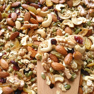 500Gram Granola siêu hạt, dinh dưỡng không đường (Ngũ cốc ăn kiêng,ngũ cốc giảm cân, hạnh nhân,óc chó,hạt điều, k macca