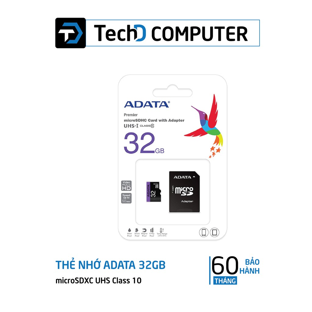 THẺ NHỚ microSDXC ADATA 64GB UHS-I class 10 - Có Adapter
