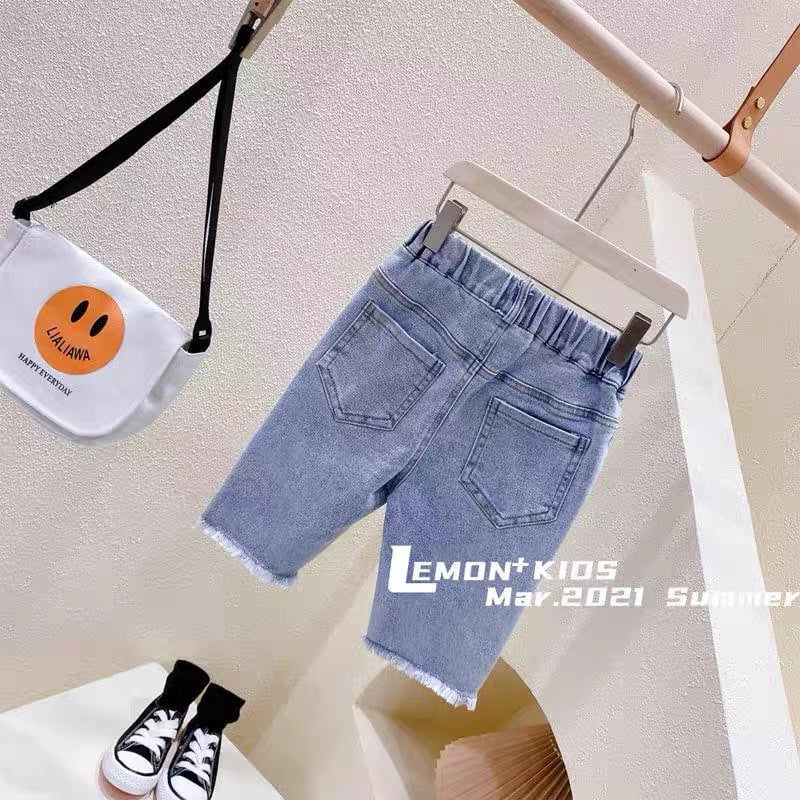 Quần Jeans Quần Lửng Lemon Chất Vải Mềm Mại Co Giãn 4 Chiều Cho Bé Từ 5Kg Đến 32Kg Thời Trang Trẻ Em Tin Store