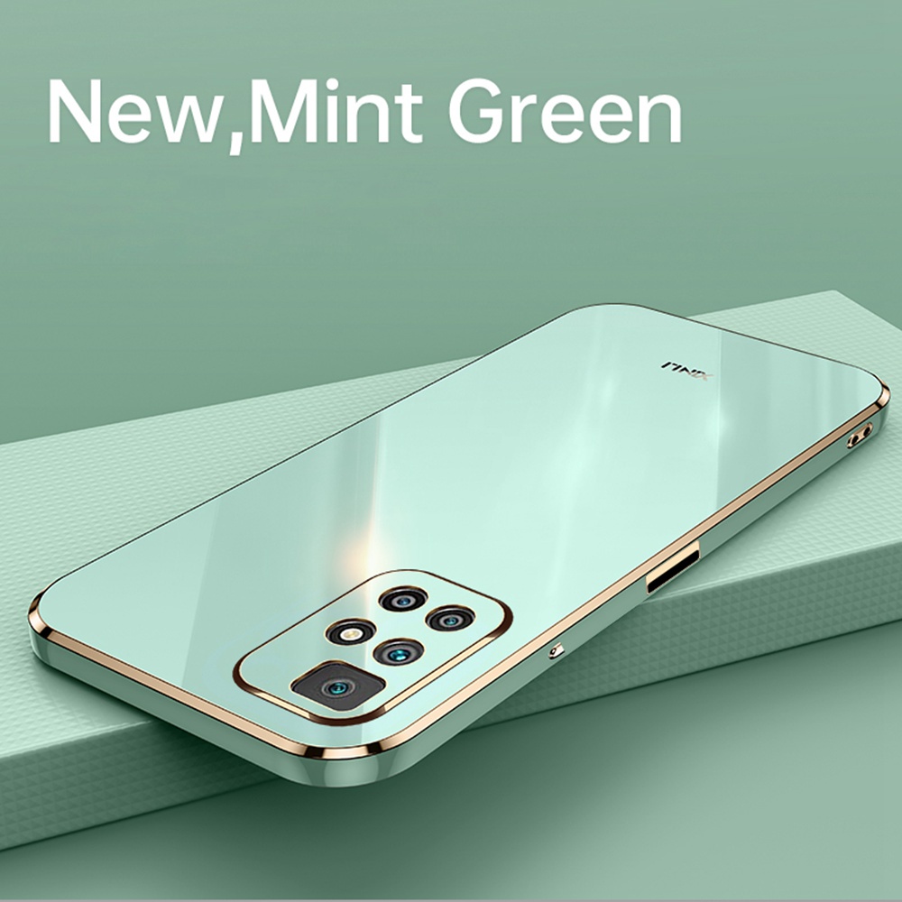 Ốp điện thoại TPU viền silicon mềm mạ vàng 6D sang trọng cho Xiaomi Redmi 10