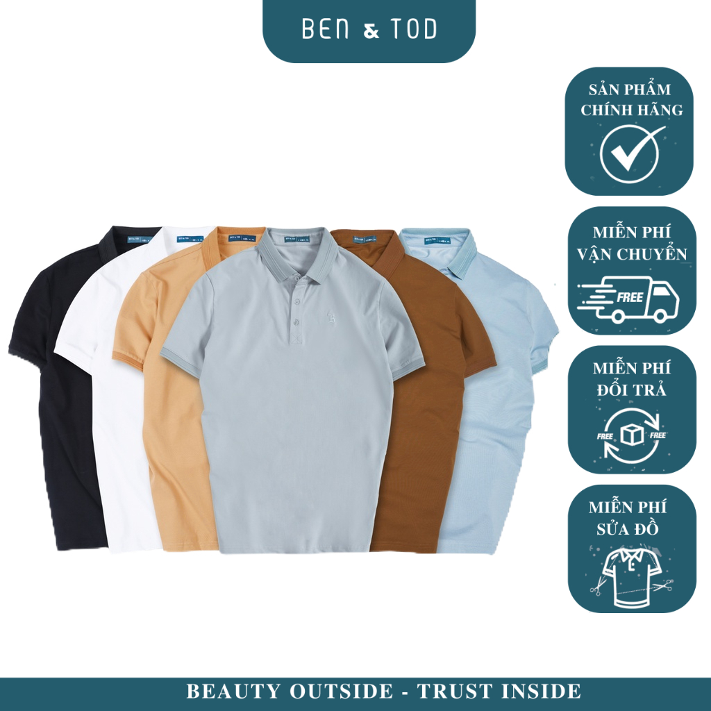 Áo thun polo BEN & TOD cotton cao cấp phong cách trẻ trung