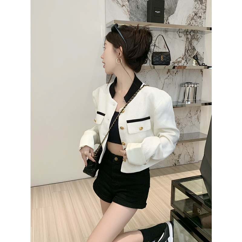 Áo Khoác Cardigan Cổ Đứng Tay Dài Dáng Rộng Thời Trang Mùa Thu Dành Cho Nữ