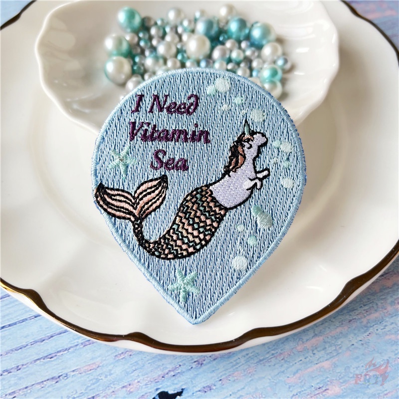 ☸ Kuso - Miếng Dán Ủi Lên Quần Áo Vui Nhộn ☸ 1 Miếng Dán Patch DIY Hình Kỳ Lân Tiên Cá, Gấu Trúc, Gấu Trúc Avengers