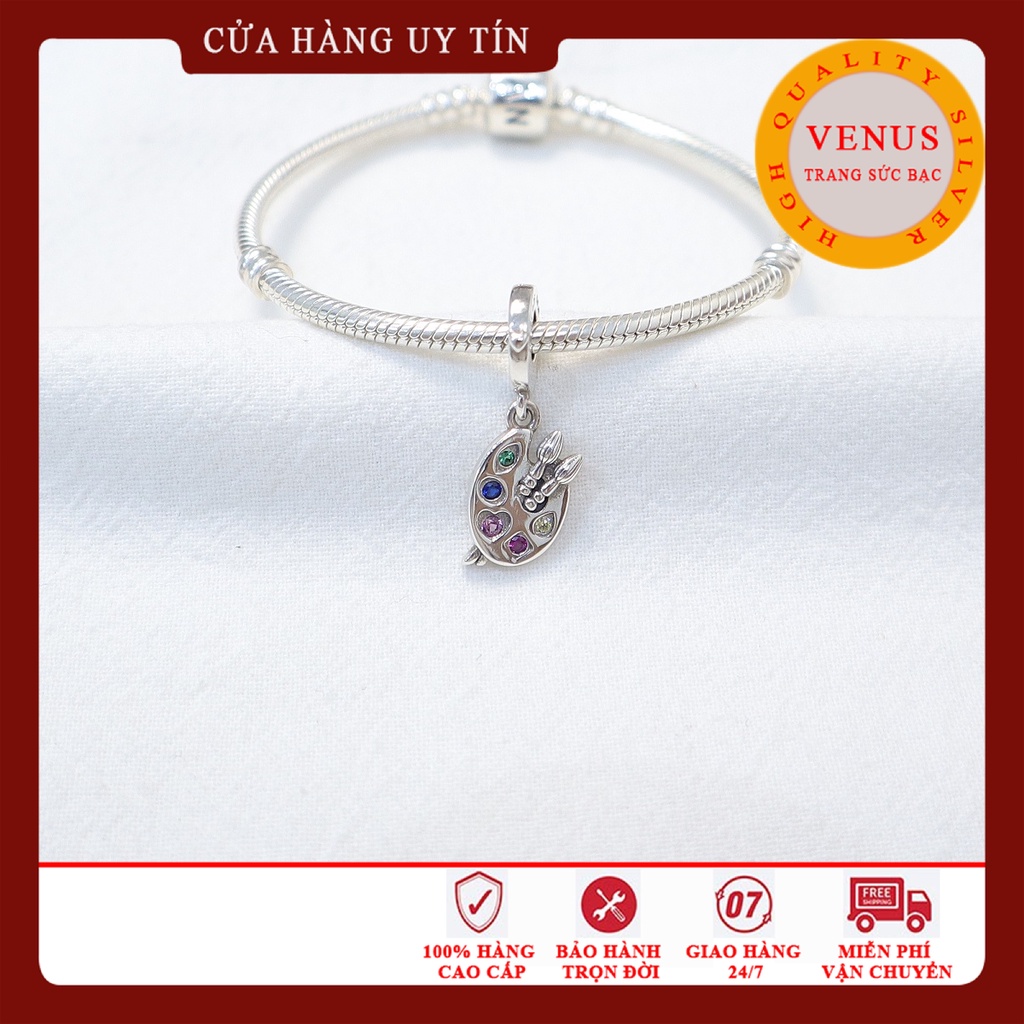 [Charm bạc 925 cao cấp] Charm treo bảng màu vẽ tranh- Mã sản phẩm VENUSBM