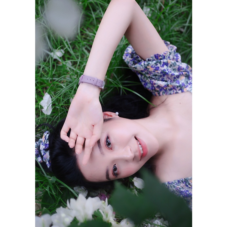 Đồng Hồ Nữ JA-1244C Julius Hàn Quốc Dây Da (Tím)