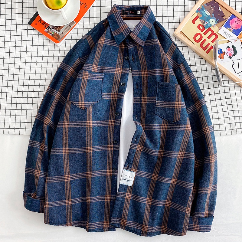 Áo Sơ Mi Sọc Caro Hàng Trendy Form Dáng Rộng.