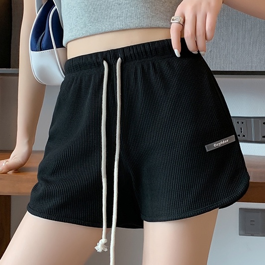 SUXI Quần Short Thể Thao Ống Rộng Lưng Cao Màu Sắc Đơn Giản Cho Nữ