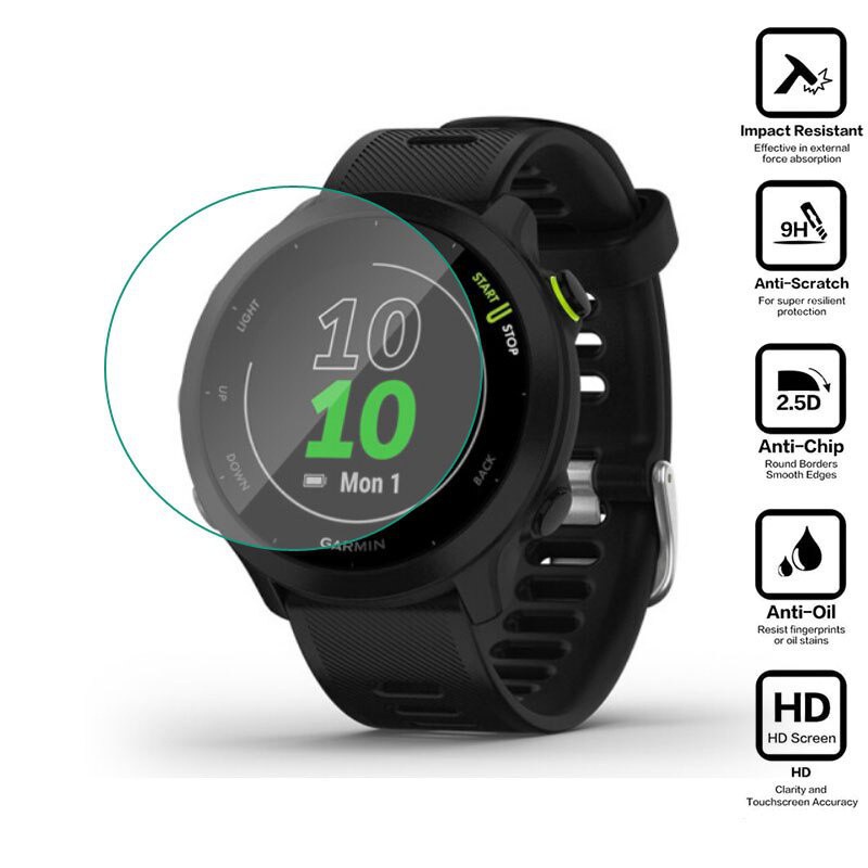 Kính cường lực bảo vệ màn hình đồng hồ thông minh 9H 2.5D thích hợp cho Garmin Forerunner 158 55