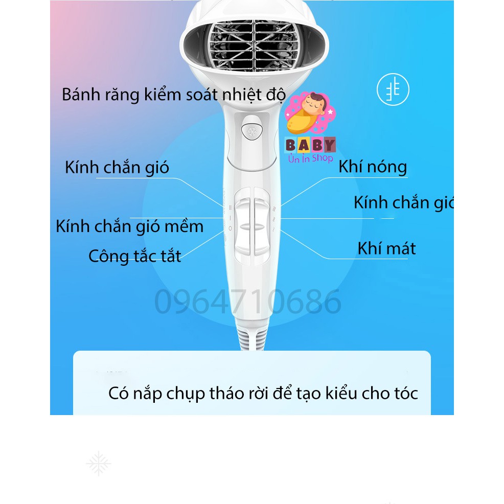 MÁY SẤY TÓC FLYCO FH6232 CÔNG SUẤT 2000W, HAI CHIỀU NÓNG LẠNH.