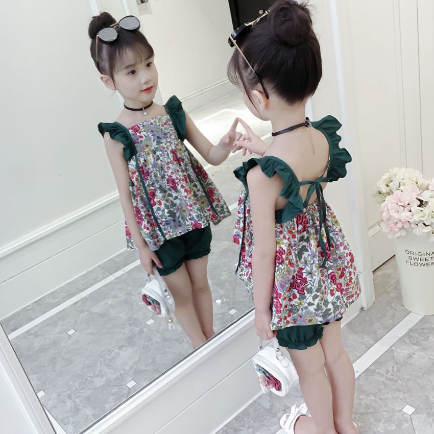 Quần Áo Trẻ Em, Đồ Bộ Bé Gái Họa Tiết Hoa Nhí Thời Trang Hàn Quốc Siêu Cute SIXTEEN.