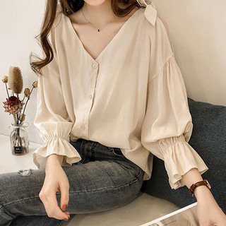 ÁO SƠ MI NỮ BIGSIZE BUỘC NƠ VAI DỄ THƯƠNG